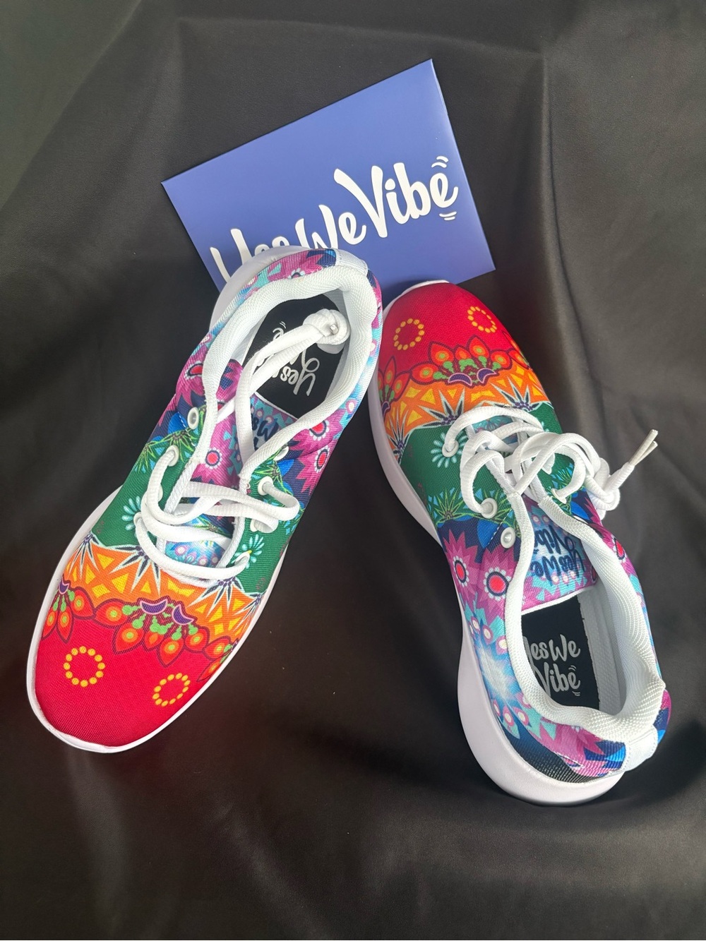 YesWeVibe Women's Multi-Color Floral Pattern Casual Sneakers